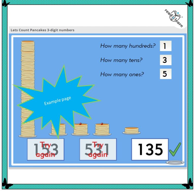 Let’s Count Pancakes — 3digit numbers readilearn