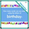 find little words using the letters of birthday