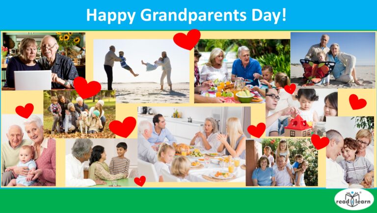 a montage of grandparents interacting with grandchildren